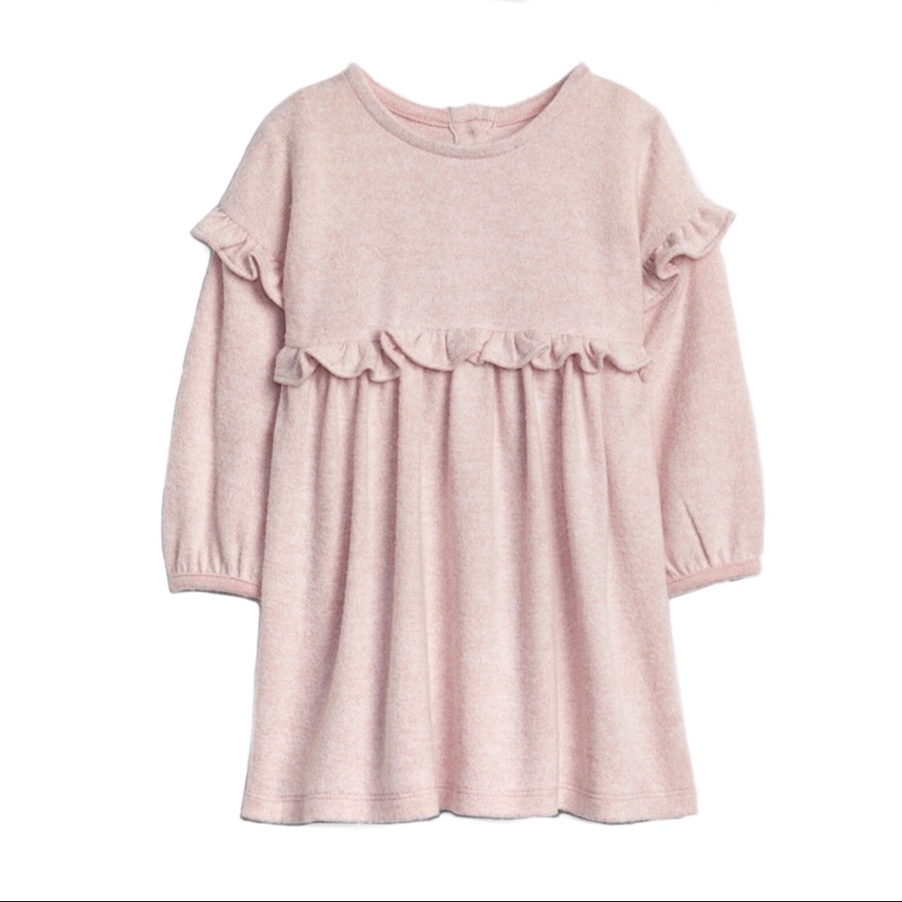 Gap Softspun Ruffle Dress, Pink